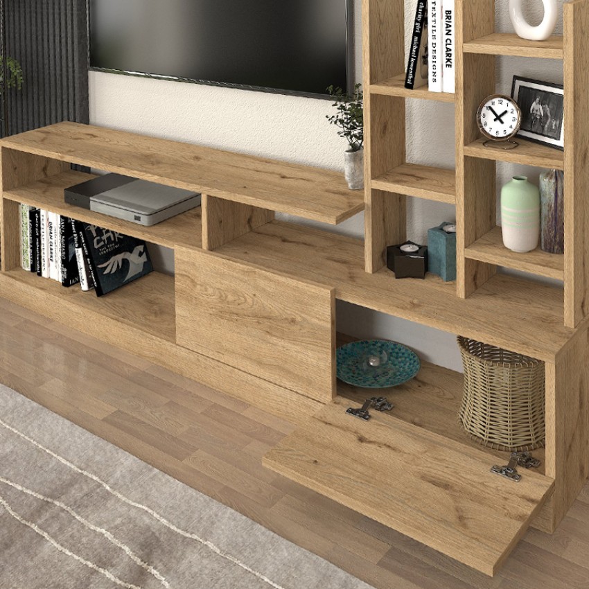 Σύνθεση τηλεόρασης Pesaro χρώμα sepet oak 165x25x91,3εκ. Σύνθεση τηλεόρασης Pesaro χρώμα sepet oak 165x25x91,3εκ.