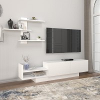 Σύνθεση τηλεόρασης Egemen από μελαμίνη χρώμα λευκό 180x32x40εκ.