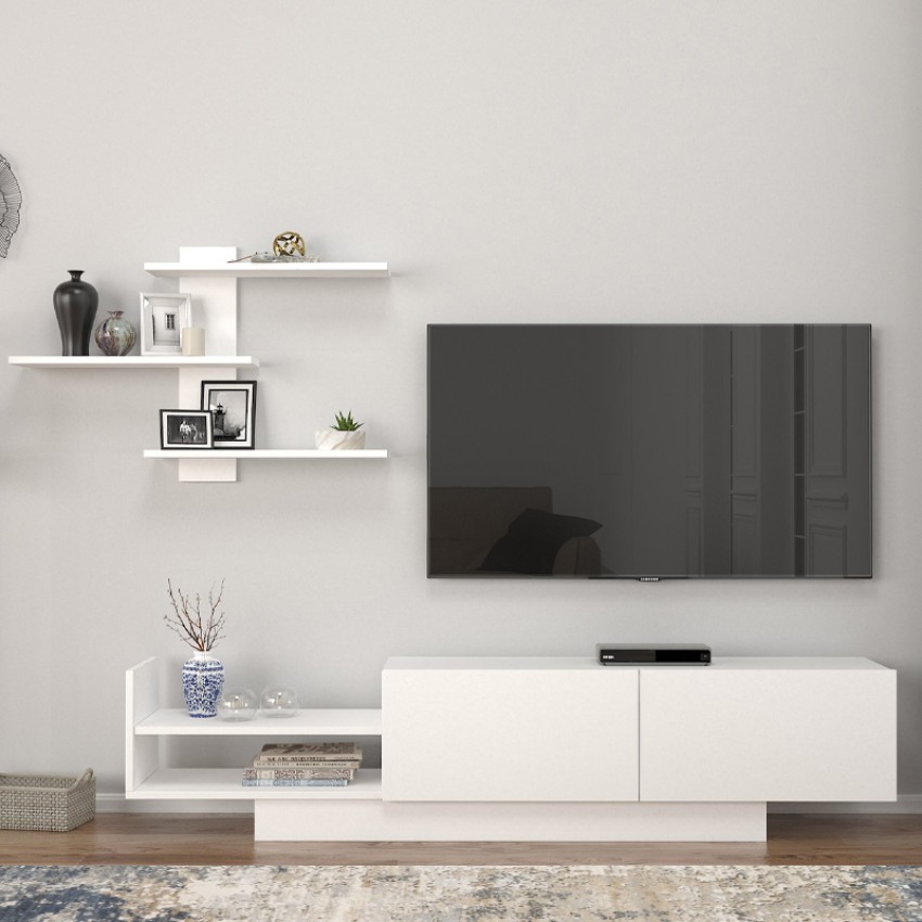 Σύνθεση τηλεόρασης Egemen από μελαμίνη χρώμα λευκό 180x32x40εκ.