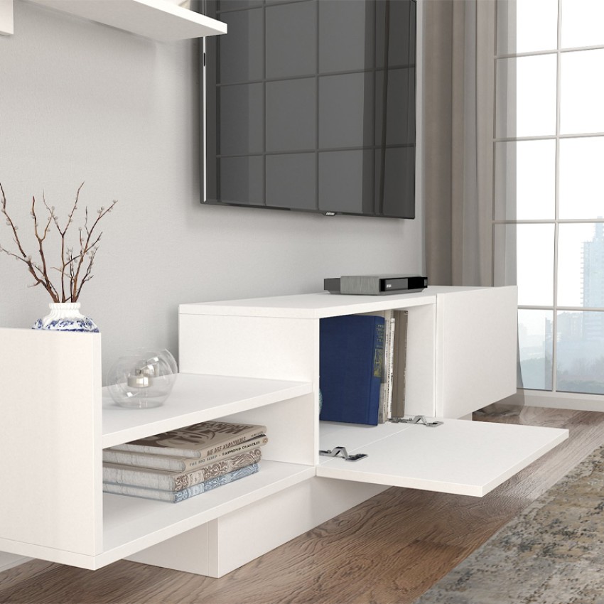 Σύνθεση τηλεόρασης Egemen από μελαμίνη χρώμα λευκό 180x32x40εκ.