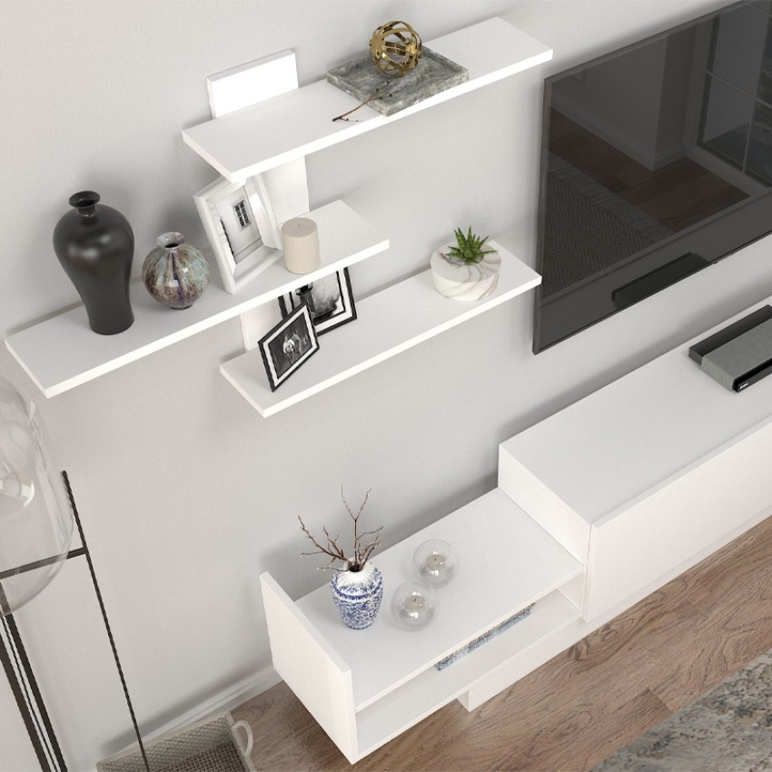 Σύνθεση τηλεόρασης Egemen από μελαμίνη χρώμα λευκό 180x32x40εκ.