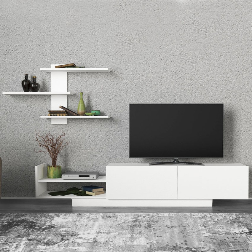 Σύνθεση τηλεόρασης Egemen από μελαμίνη χρώμα λευκό 180x32x40εκ.