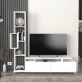 Σύνθεση τηλεόρασης Tulip από μελαμίνη χρώμα λευκό 160x29,5x160εκ.