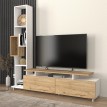 Σύνθεση τηλεόρασης Tulip χρώμα λευκό - sepet oak 160x29,5x160εκ.