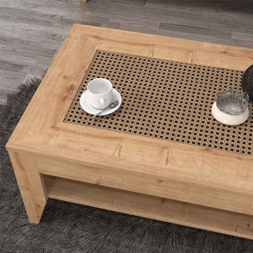 Τραπεζάκι σαλονιού Madura από μελαμίνη χρώμα sapphire oak 90x60x40εκ.