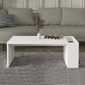 Τραπεζάκι σαλονιού View από μελαμίνη χρώμα λευκό 95x50x34εκ.