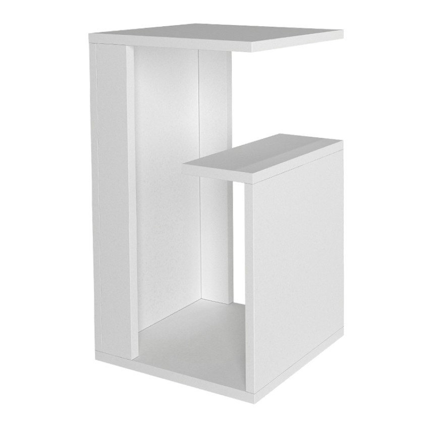 Τραπεζάκι βοηθητικό Rosana από μελαμίνη χρώμα λευκό 35x29,5x60εκ.