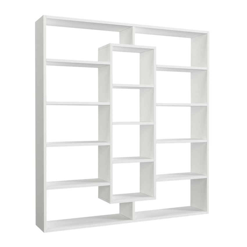 Βιβλιοθήκη μελαμίνης Ample χρώμα λευκό 125x22x135,7εκ.