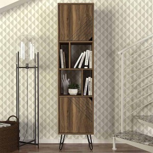 Βιβλιοθήκη Norma χρώμα καρυδί 45x35x184εκ.