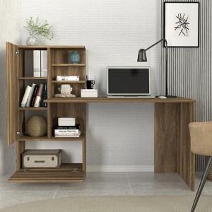 Γραφείο εργασίας Domingo χρώμα καρυδί 149,5x60x120εκ. Γραφείο εργασίας Domingo χρώμα καρυδί 149,5x60x120εκ.