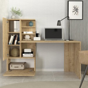 Γραφείο εργασίας Domingo χρώμα sapphire oak 149,5x60x120εκ. Γραφείο εργασίας Domingo χρώμα sapphire oak 149,5x60x120εκ.