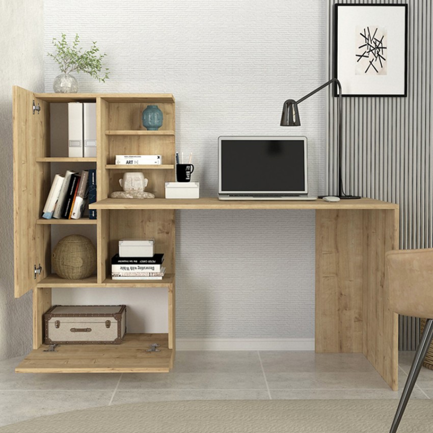 Γραφείο εργασίας Domingo χρώμα sapphire oak 149,5x60x120εκ.