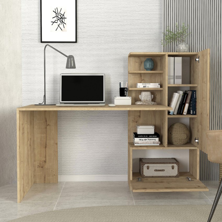 Γραφείο εργασίας Merino χρώμα sapphire oak 149,5x61,8x120εκ.