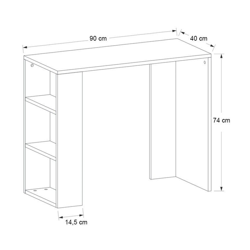 Γραφείο εργασίας Netenia από μελαμίνη χρώμα λευκό 90x40x74εκ.