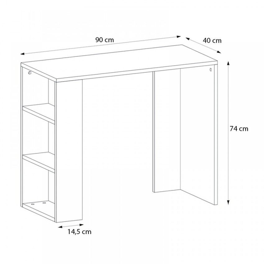Γραφείο Εργασίας Netenia Γκρι Σκυροδέματος 90x40x74 εκ.