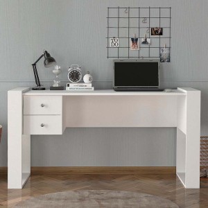 Γραφείο εργασίας Fernando από μελαμίνη χρώμα λευκό 158,4x60x72,2εκ. Γραφείο εργασίας Fernando από μελαμίνη χρώμα λευκό 158,4x60x72,2εκ.