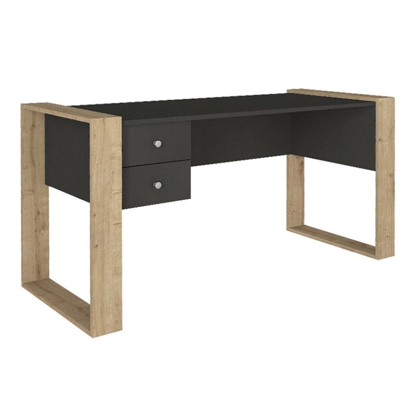 Γραφείο εργασίας Fernando χρώμα ανθρακί - sapphire oak 158,4x60x72,2εκ.
