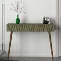 Κονσόλα επιτοίχια Forest χρώμα λαδί - καρυδί 120x35x89,3εκ.