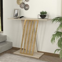 Κονσόλα Gravity χρώμα travertine - χρυσό 90x29,6x76,8εκ.