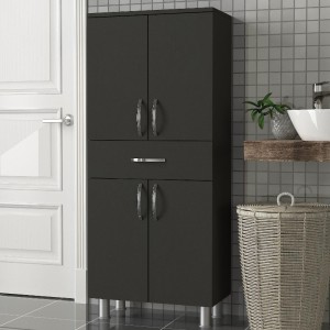 Ντουλάπι κουζίνας - μπάνιου Montana χρώμα ανθρακί 59,4x31,5x140εκ. Ντουλάπι κουζίνας - μπάνιου Montana χρώμα ανθρακί 59,4x31,5x140εκ.