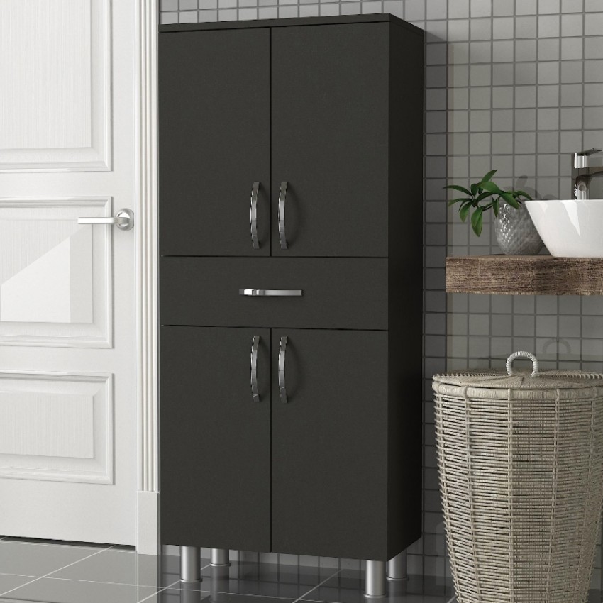 Ντουλάπι κουζίνας - μπάνιου Montana χρώμα ανθρακί 59,4x31,5x140εκ. Ντουλάπι κουζίνας - μπάνιου Montana χρώμα ανθρακί 59,4x31,5x140εκ.