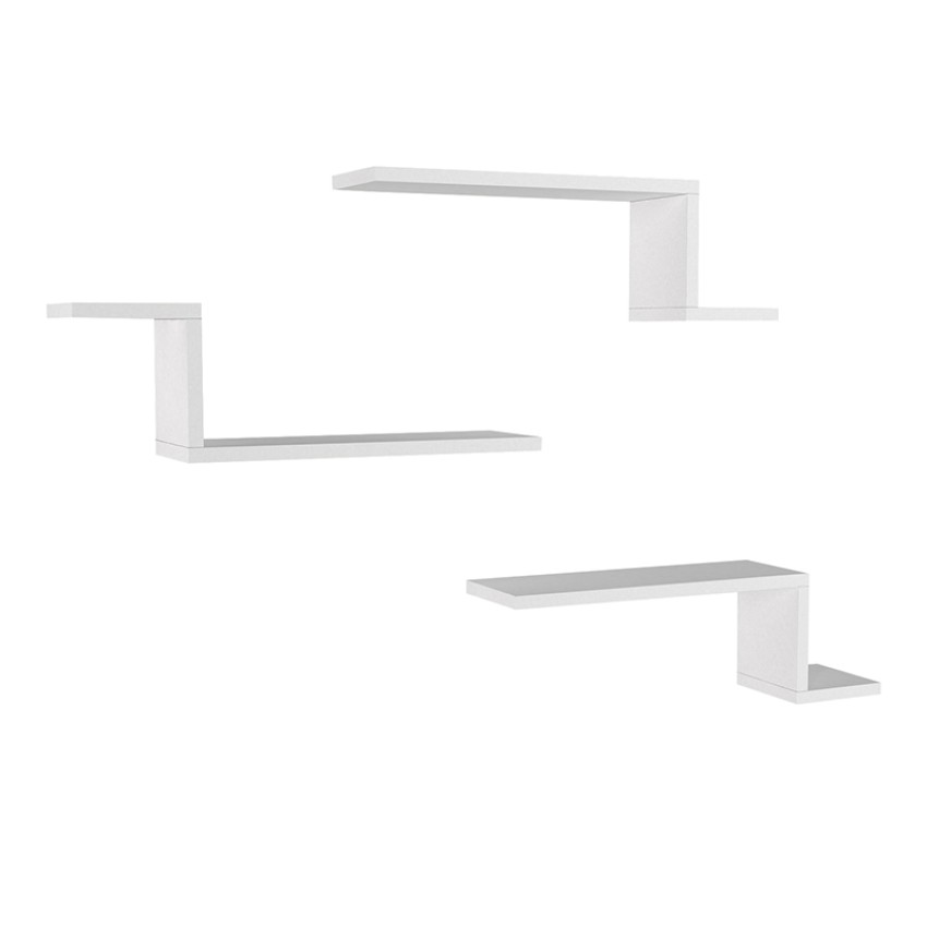 Ραφιέρα τοίχου Lowa 3 τεμαχίων από μελαμίνη χρώμα λευκό 57,7x14,5x18εκ.