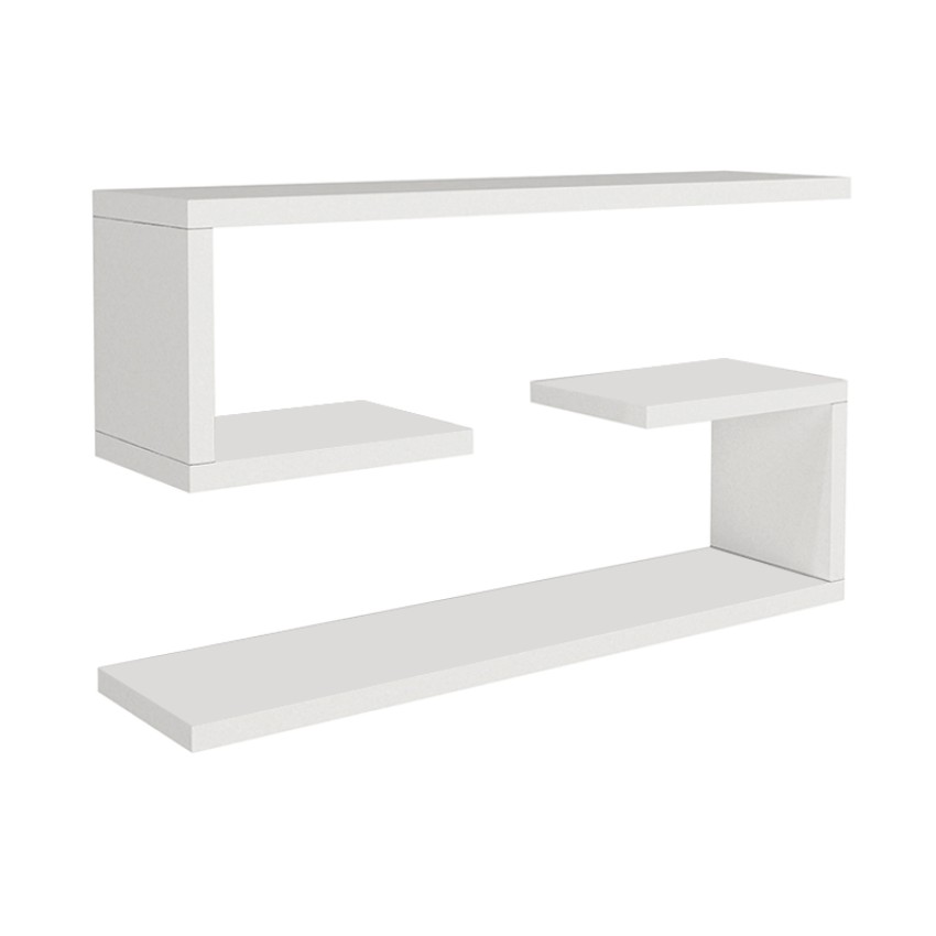 Ραφιέρα τοίχου Jenika 2 τεμαχίων από μελαμίνη χρώμα λευκό 60x14,5x18εκ.