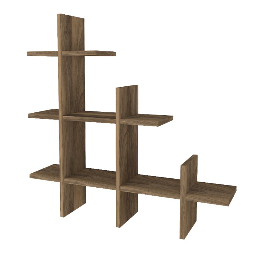 Ραφιέρα τοίχου Juke από μελαμίνη χρώμα καρυδί 81,8x18x80εκ.