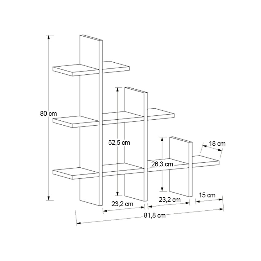 Ραφιέρα τοίχου Juke χρώμα λευκό 81,8x18x80εκ.