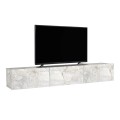 Έπιπλο τηλεόρασης επιτοίχιο Damla με LED χρώμα λευκό εφέ μαρμάρου 180x29,5x29,5εκ.