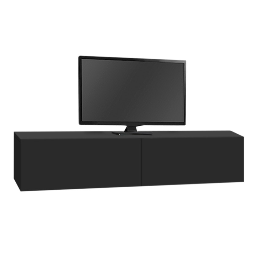 Έπιπλο τηλεόρασης επιτοίχιο Aristo με LED χρώμα μαύρο 135x31,6x25εκ.