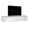 Έπιπλο τηλεόρασης επιτοίχιο Aristo με LED χρώμα λευκό εφέ μαρμάρου 135x31,6x25εκ.
