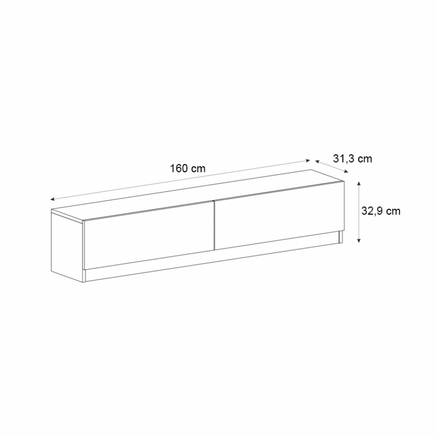 Έπιπλο τηλεόρασης Ahenk χρώμα καρυδί 160x31,3x32,9εκ.