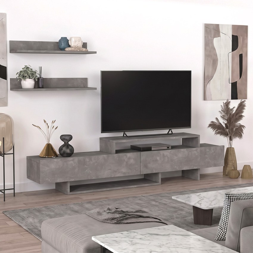Έπιπλο Τηλεόρασης Nirvana Γκρι Σκυροδέματος 180x31,3x41,7εκ.