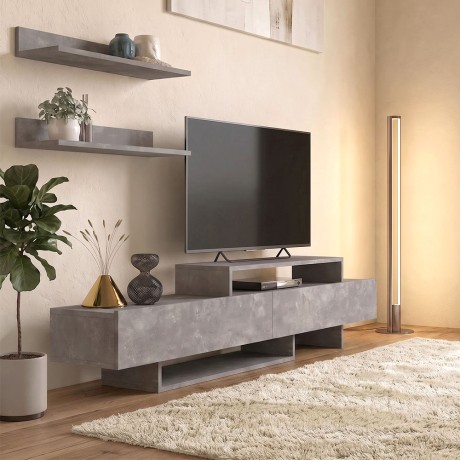 Έπιπλο Τηλεόρασης Nirvana Γκρι Σκυροδέματος 180x31,3x41,7εκ.