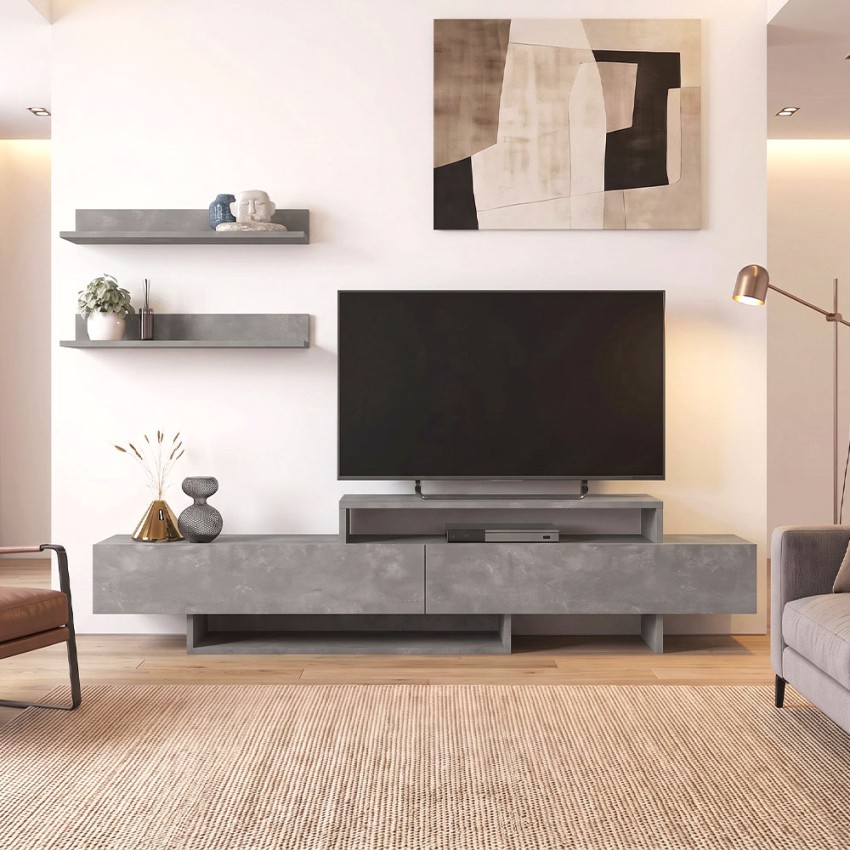 Έπιπλο Τηλεόρασης Nirvana Γκρι Σκυροδέματος 180x31,3x41,7εκ.