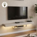 Έπιπλο Τηλεόρασης Επιτοίχιο Albares με LED Sandstone 150x29,6x22εκ.