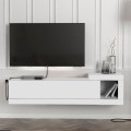 Έπιπλο τηλεόρασης επιτοίχιο Volare από μελαμίνη χρώμα λευκό 150x29,6x38,6εκ.