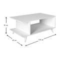 Τραπεζάκι σαλονιού Titus από μελαμίνη χρώμα λευκό 100x60x45εκ.