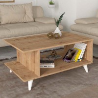 Τραπεζάκι σαλονιού Titus από μελαμίνη χρώμα sapphire oak 100x60x45εκ.
