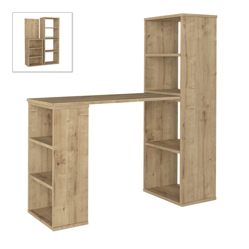 Γραφείο εργασίας πολυμορφικό Last χρώμα sapphire oak 119x44,7x123εκ.