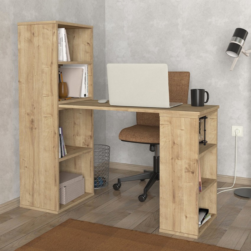 Γραφείο εργασίας πολυμορφικό Last χρώμα sapphire oak 119x44,7x123εκ.