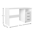 Γραφείο εργασίας Eldoris από μελαμίνη χρώμα λευκό 120x60x75εκ.