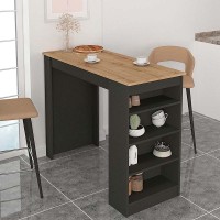 Τραπέζι μπαρ Monaco από μελαμίνη χρώμα ανθρακί - sapphire oak 120x51,6x101,8εκ.