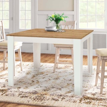 Τραπέζι μελαμίνης Darlen χρώμα λευκό - sapphire oak 110x72x74εκ.