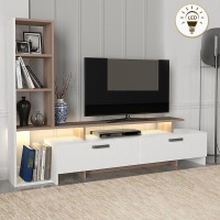 Σύνθεση τηλεόρασης Simal από μελαμίνη με LED χρώμα λευκό - cordoba 168,2x31,3x120εκ.