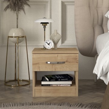 Κομοδίνο μελαμίνης Lube χρώμα sapphire oak 40x28,2x40εκ.