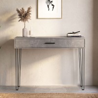 Κονσόλα Rochel χρώμα γκρι σκυροδέματος 120x35x89,8εκ.