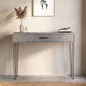 Κονσόλα Rochel χρώμα γκρι σκυροδέματος 120x35x89,8εκ.