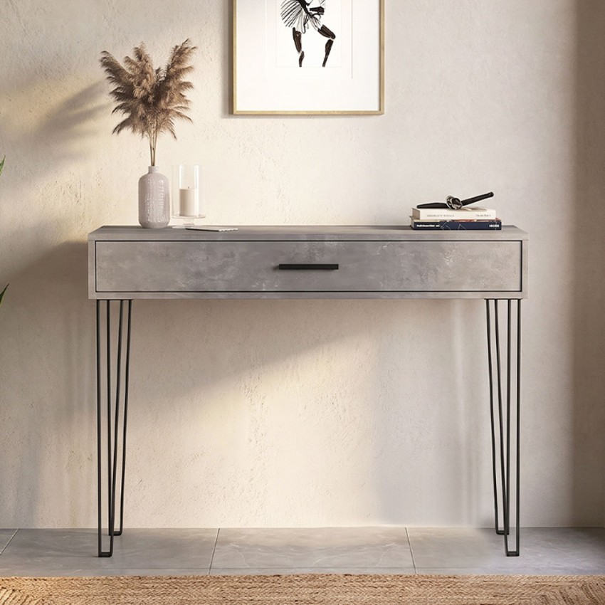 Κονσόλα Rochel χρώμα γκρι σκυροδέματος 120x35x89,8εκ.